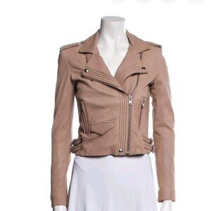 Iro Hanaspe designer blush pink lamb leather jacket size 36 (XS)